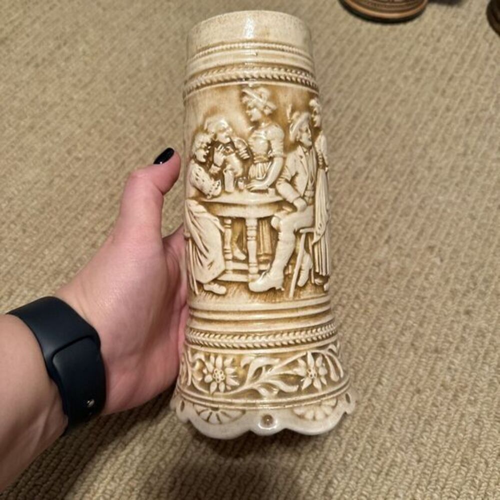 1960s VINTAGE 8" LARGE CERAMIC‎ GERMAN BEER STEIN